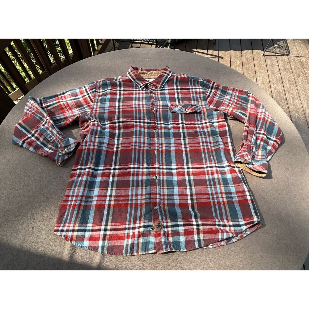 LEGENDARY WHITETAILS SHIRT CORDUROY TRIM SZ XL‎ PLAID COTTON FLANNEL